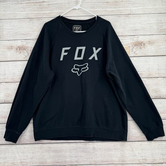 Fox Pullover Sweatshirt Mens XL Black Crewneck Style 21141 Athletic Casual Logo - Picture 1 of 12